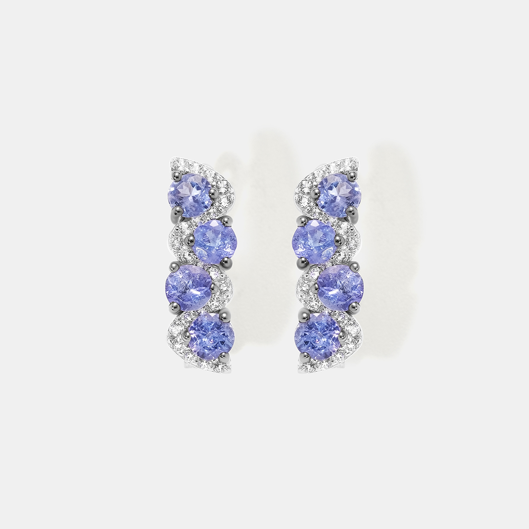 Серебряные серьги с танзанитами