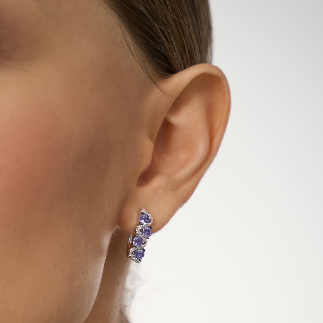 Серебряные серьги с танзанитами