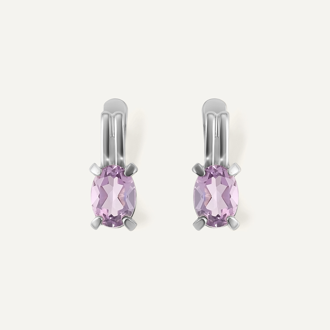 Серебряные серьги с аметистами
