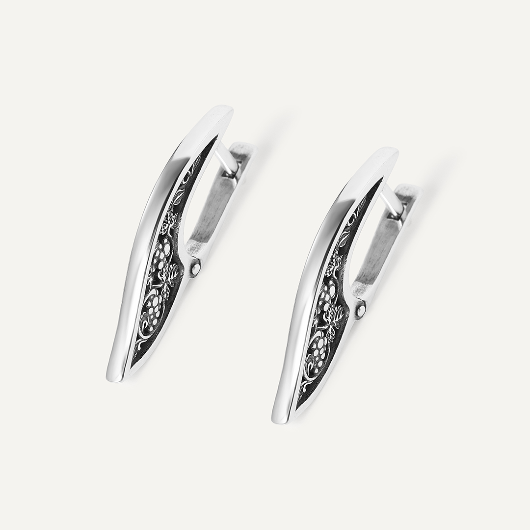 Серебряные серьги "Виноградная Лоза"