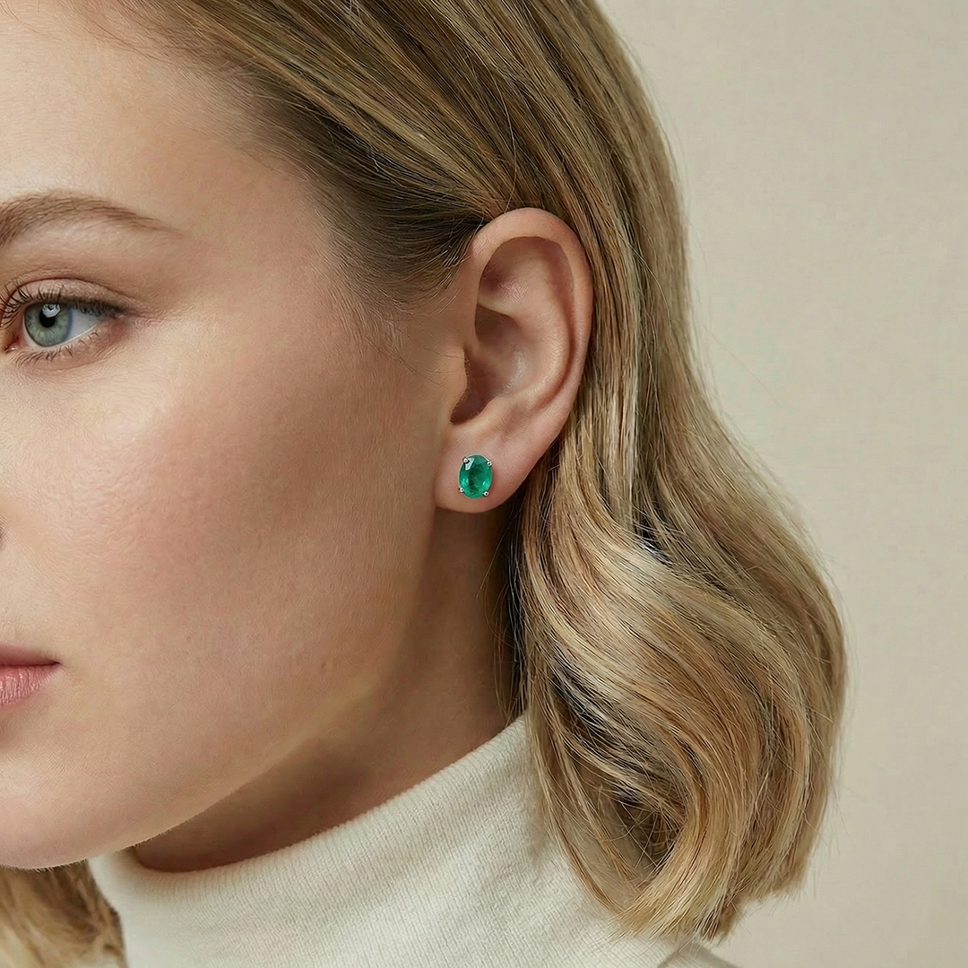 Серебряные серьги-пусеты с алпанитами