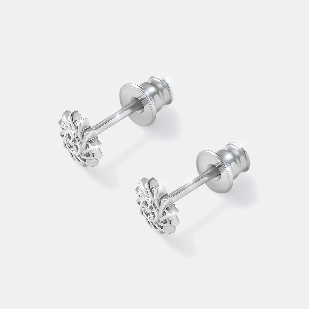 Серебряные серьги-пусеты "Эрцгамма"