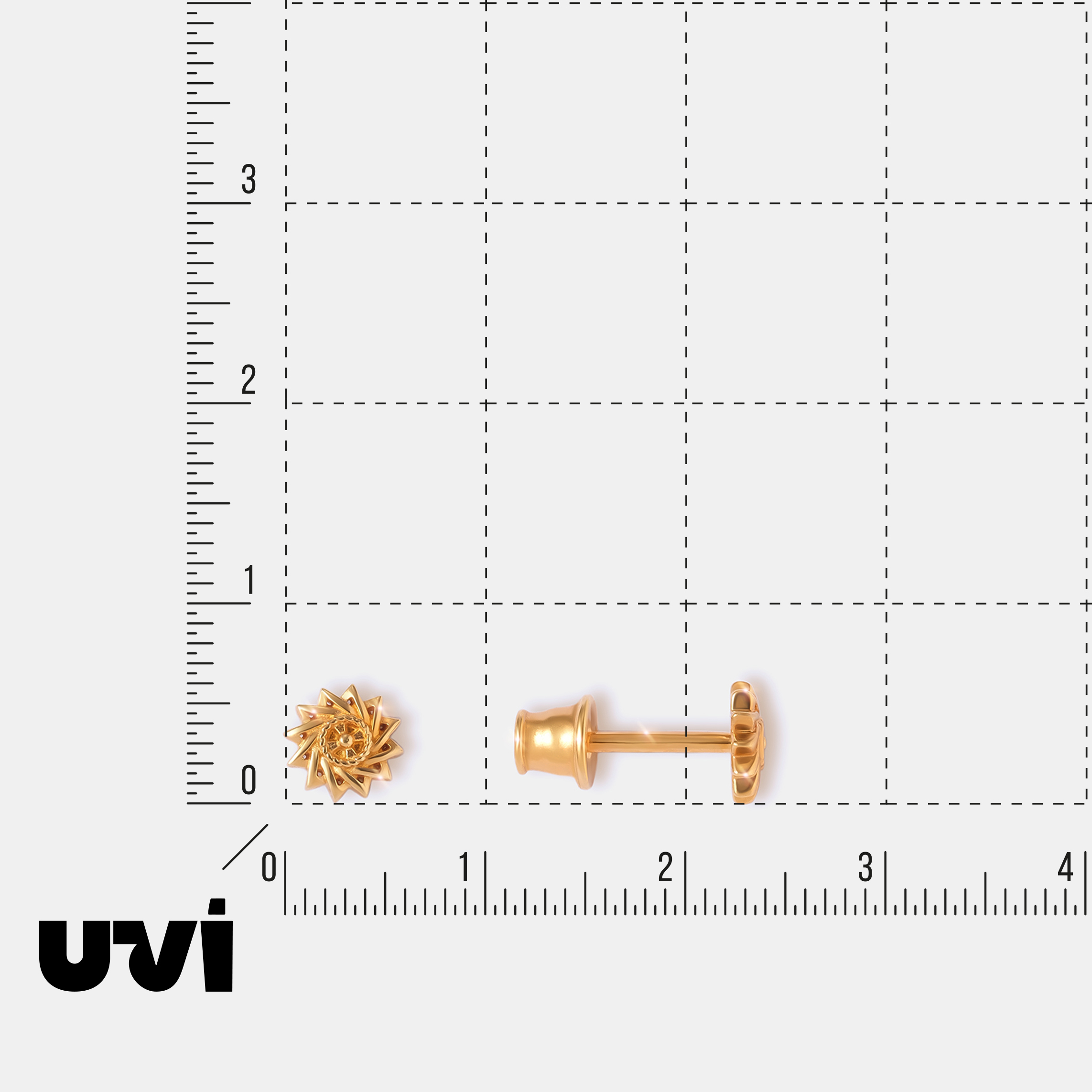 Серебряные серьги-пусеты "Эрцгамма"