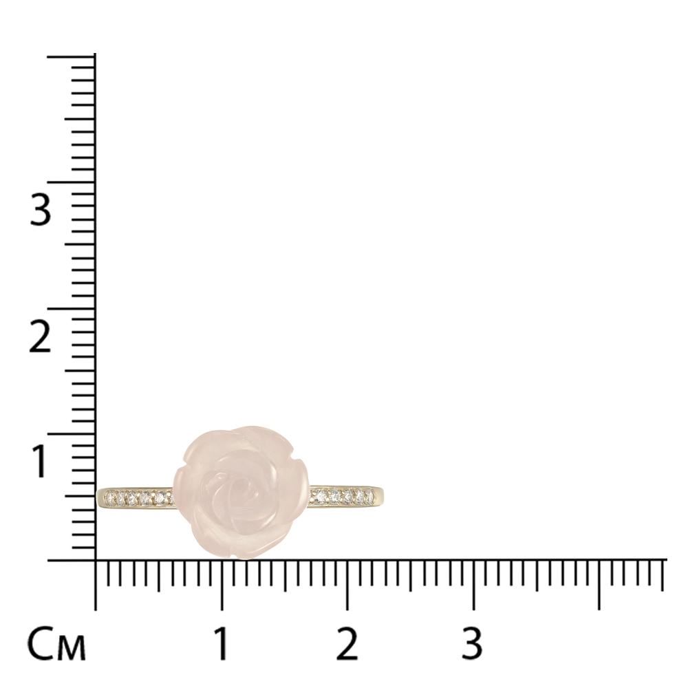 Серебряное кольцо с кварцем "Роза"