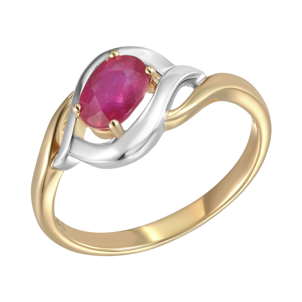 Серебряное кольцо 925 пробы; вставки 1 Рубин F/2 1,162;