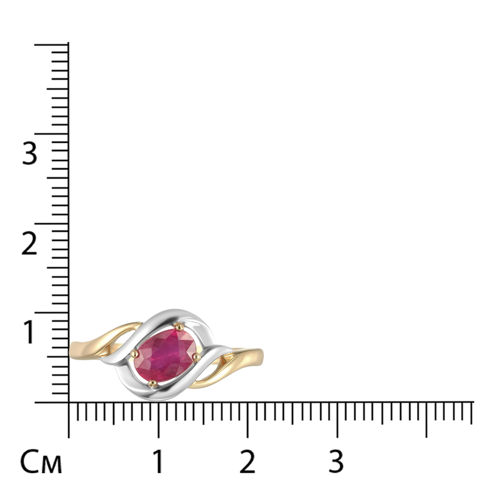 Серебряное кольцо 925 пробы; вставки 1 Рубин F/2 1,162;