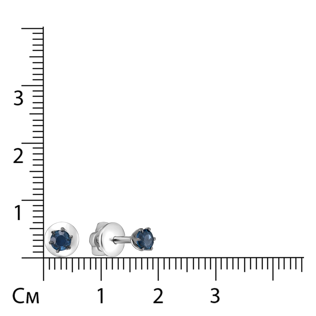 Серьги-пусеты из платины с сапфирами