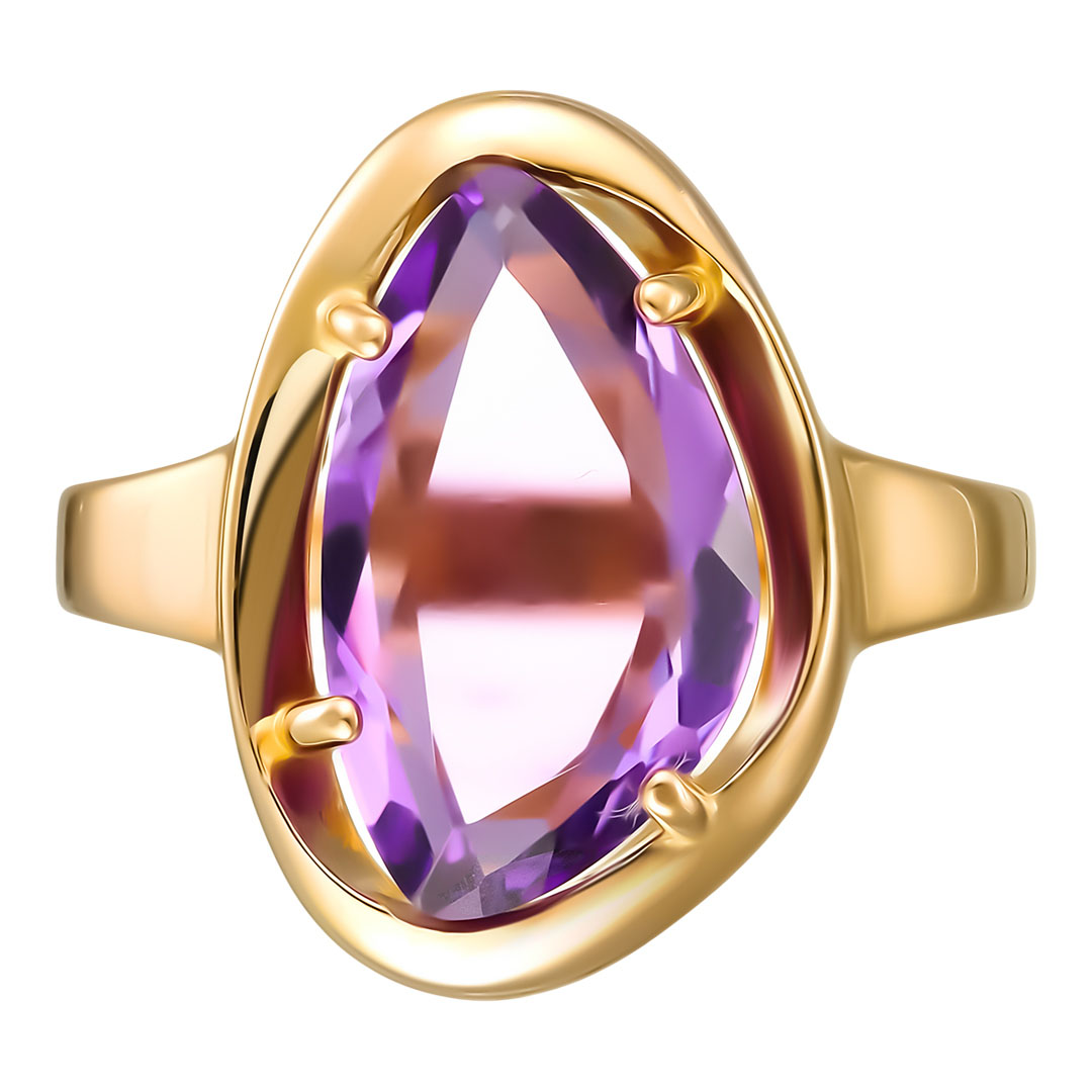 Серебряное кольцо 925 пробы; вставки 1 Аметист;