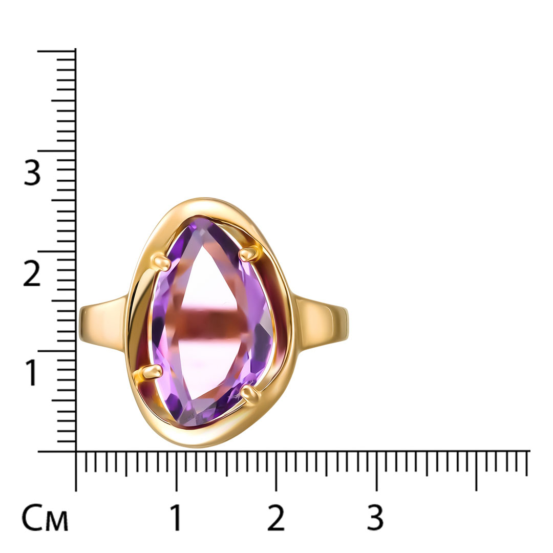 Серебряное кольцо 925 пробы; вставки 1 Аметист;