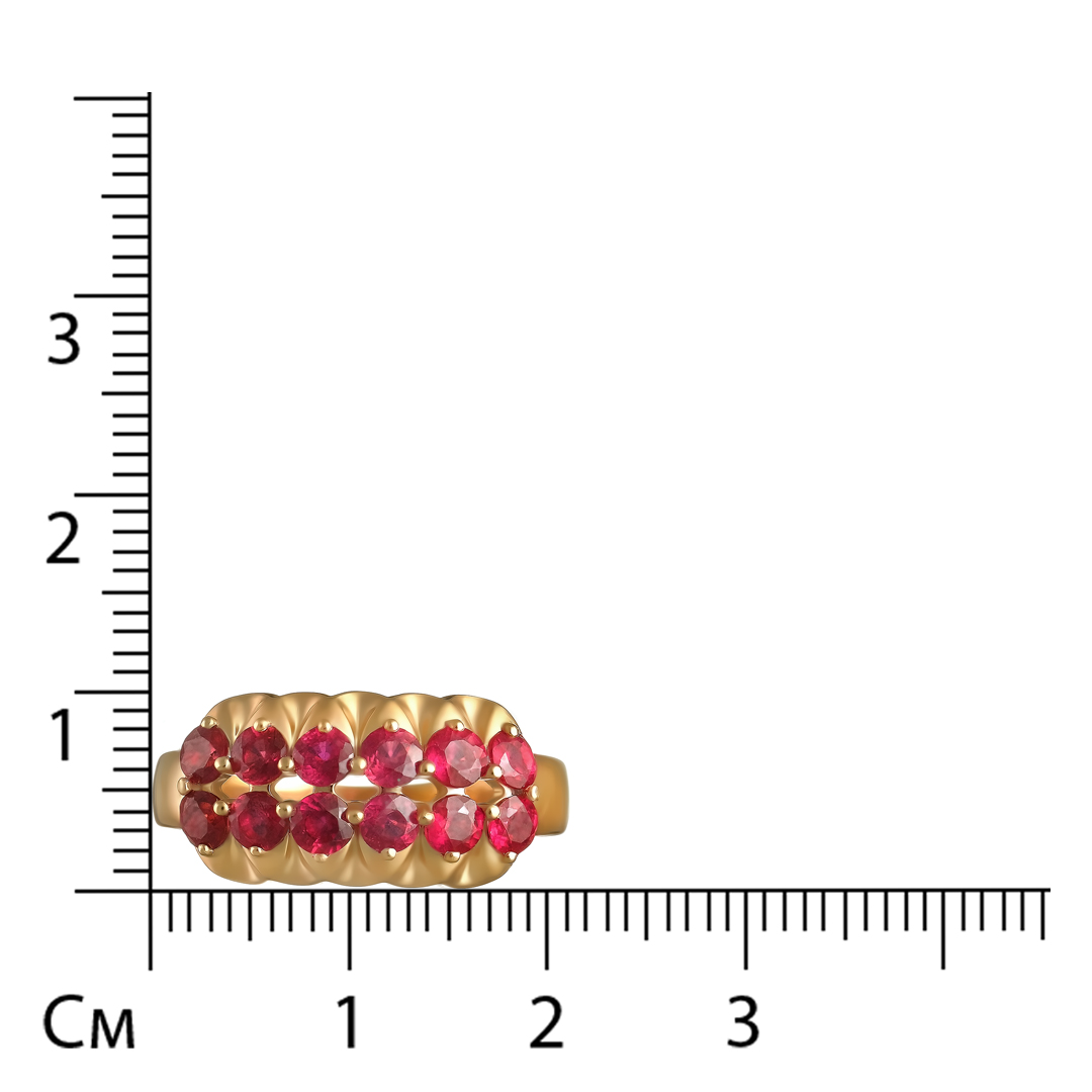 Серебряное кольцо 925 пробы; вставки 12 Рубин F/2 2,110;