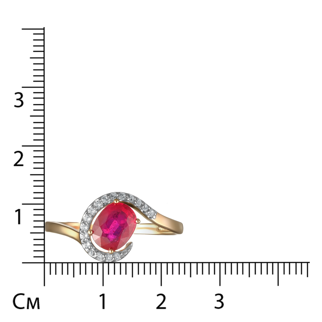 Серебряное кольцо 925 пробы; вставки 1 Рубин F/2  1,742; 17 Топаз белый;
