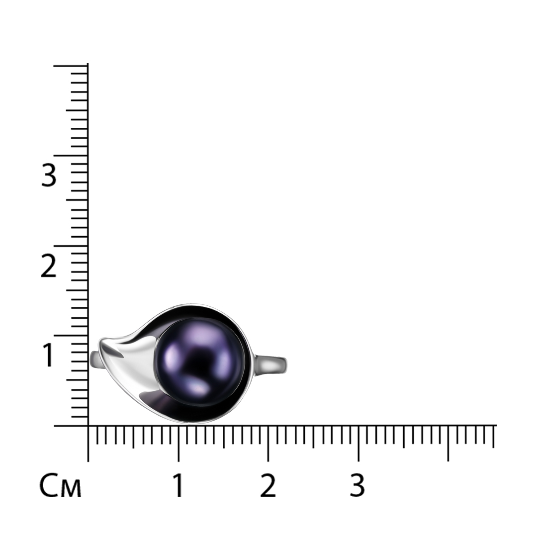 Серебряное кольцо с черным жемчугом