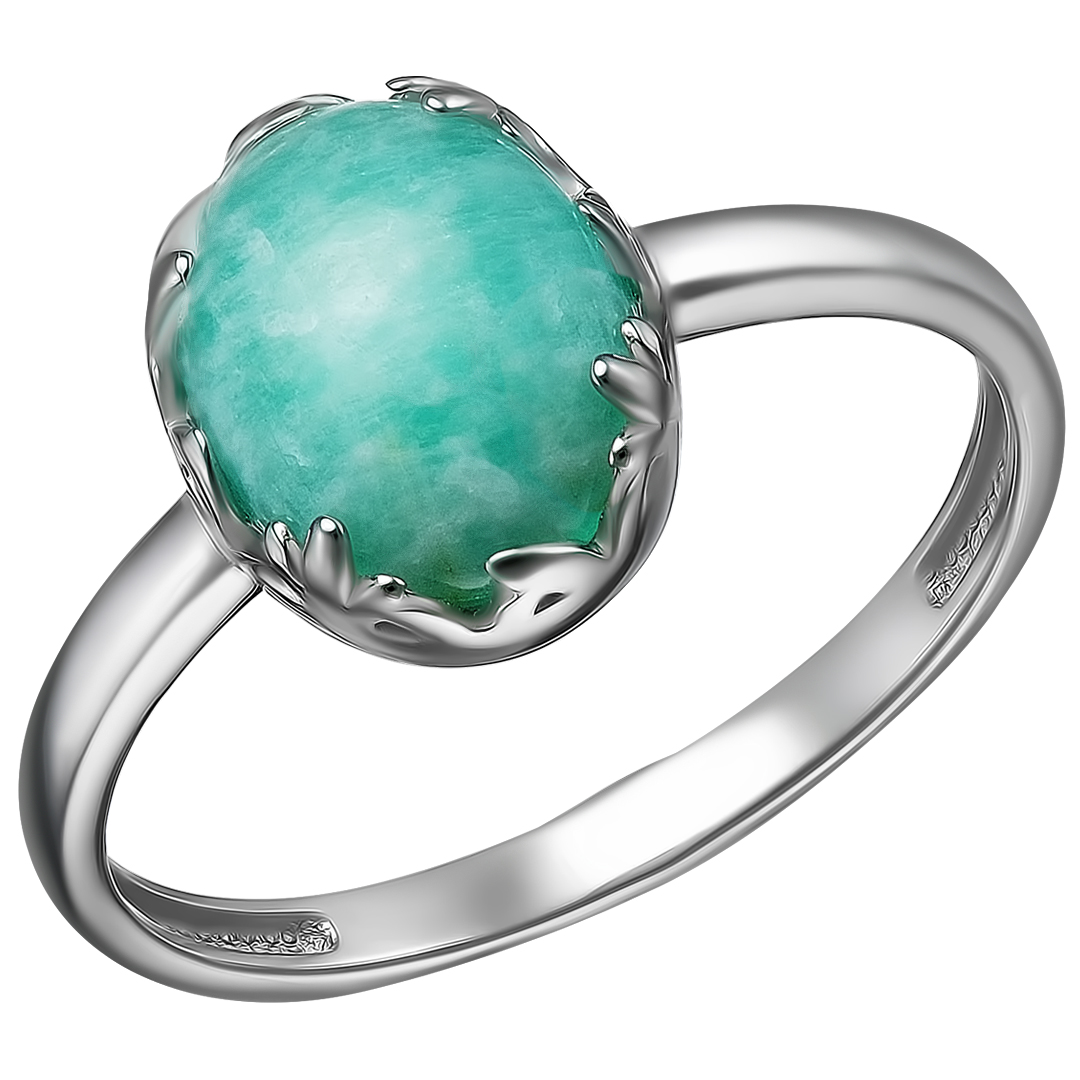 Серебряное кольцо 925 пробы; вставки 1 Амазонит;