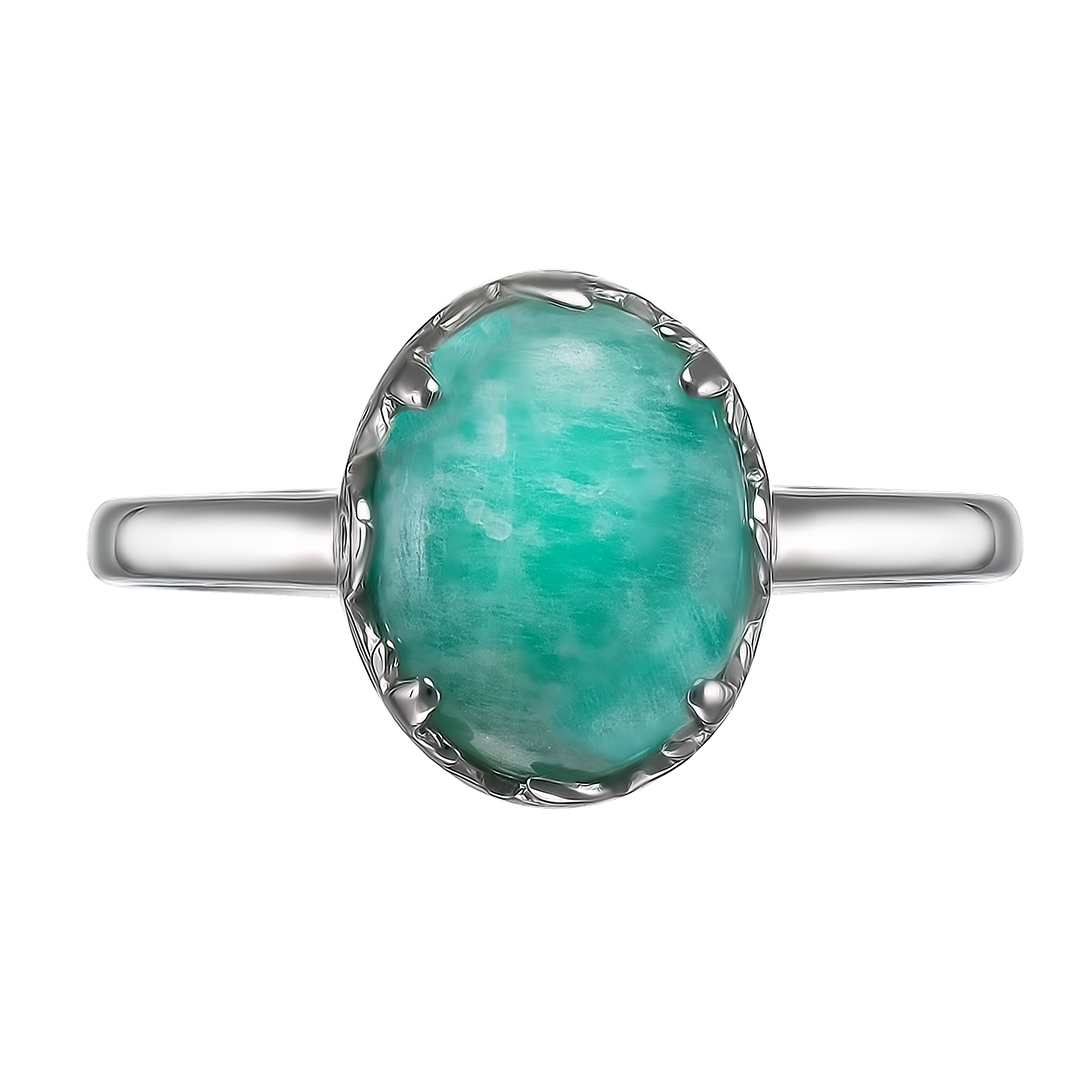 Серебряное кольцо 925 пробы; вставки 1 Амазонит;