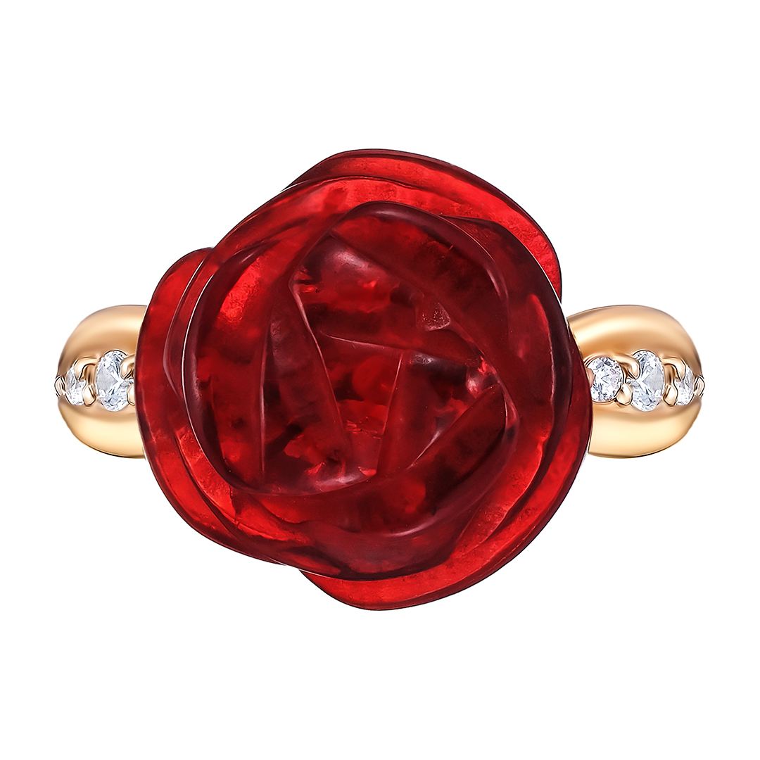 Серебряное кольцо 925 пробы; вставки 1 Янтарь; 6 Фианит бесцв.;