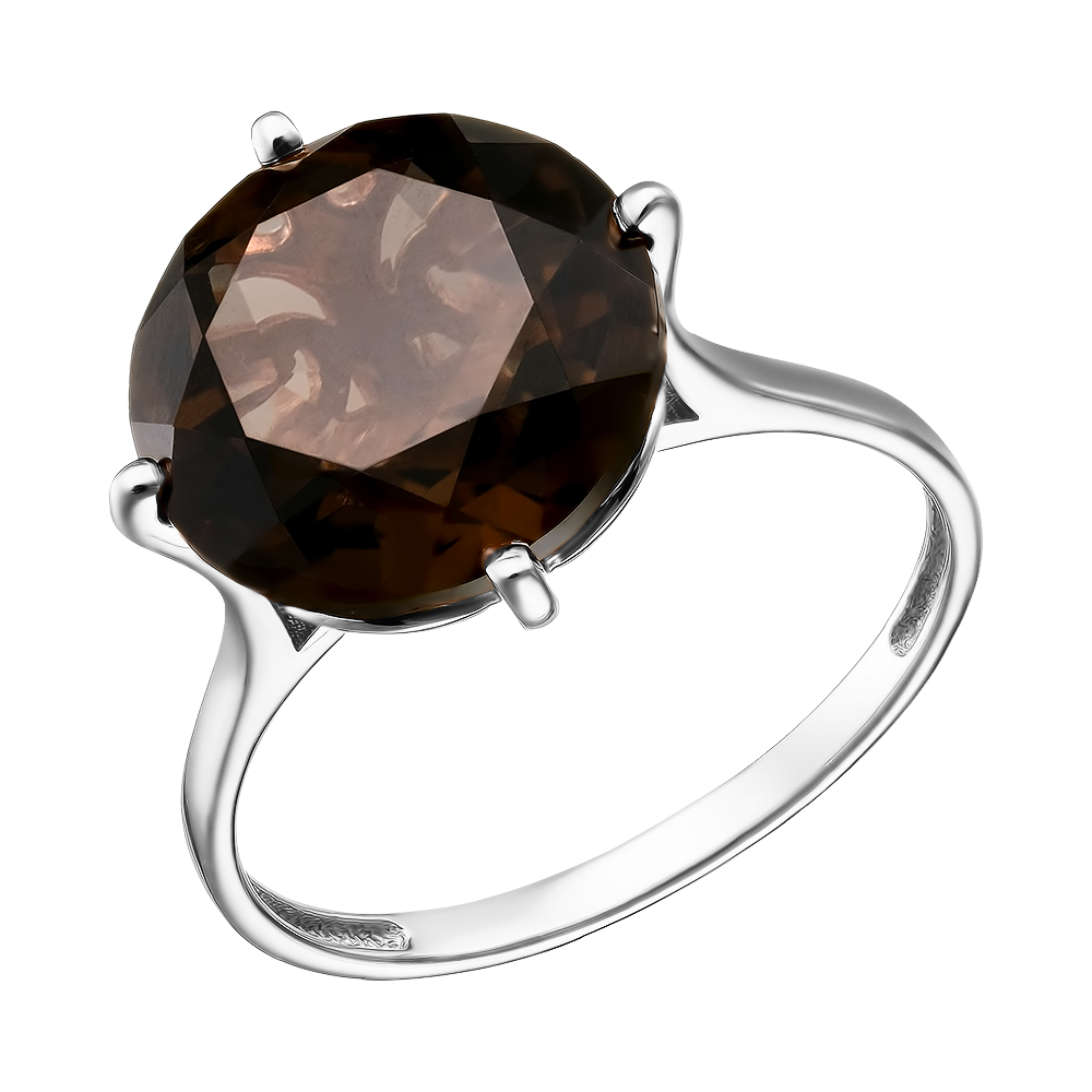 Серебряное кольцо 925 пробы; вставки 1 Раухтопаз;