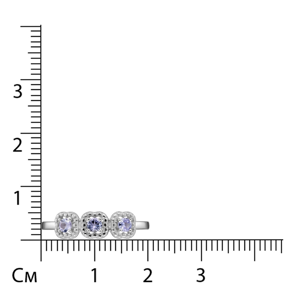 Кольцо из белого золота с танзанитами