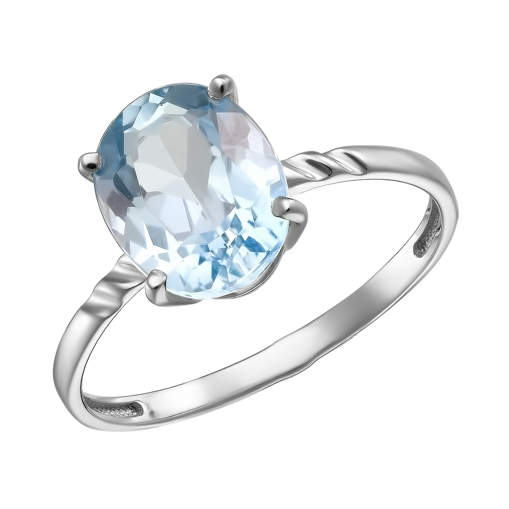 Серебряное кольцо 925 пробы; вставки 1 Топаз;