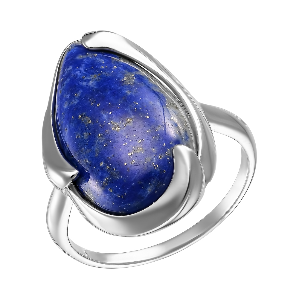 Серебряное кольцо 925 пробы; вставки 1 Ляпис;
