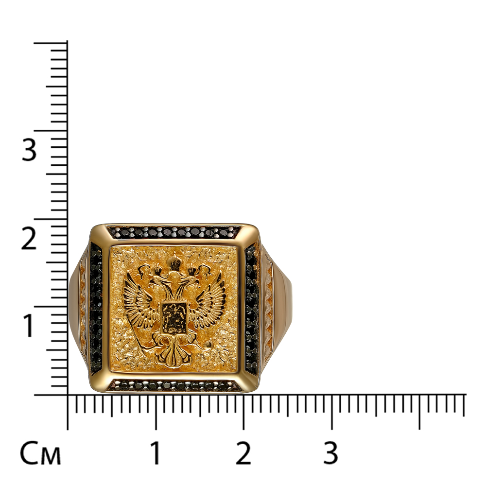 Серебряное кольцо 925 пробы; с чернением; вставки 32 Шпинель черная;