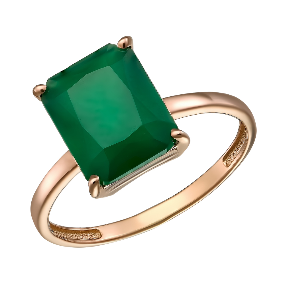 Серебряное кольцо 925 пробы; вставки 1 Агат зеленый;