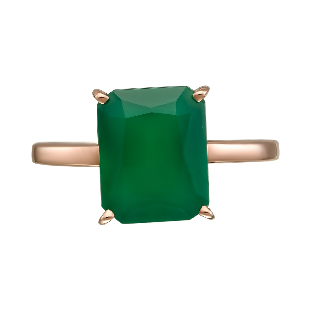 Серебряное кольцо 925 пробы; вставки 1 Агат зеленый;