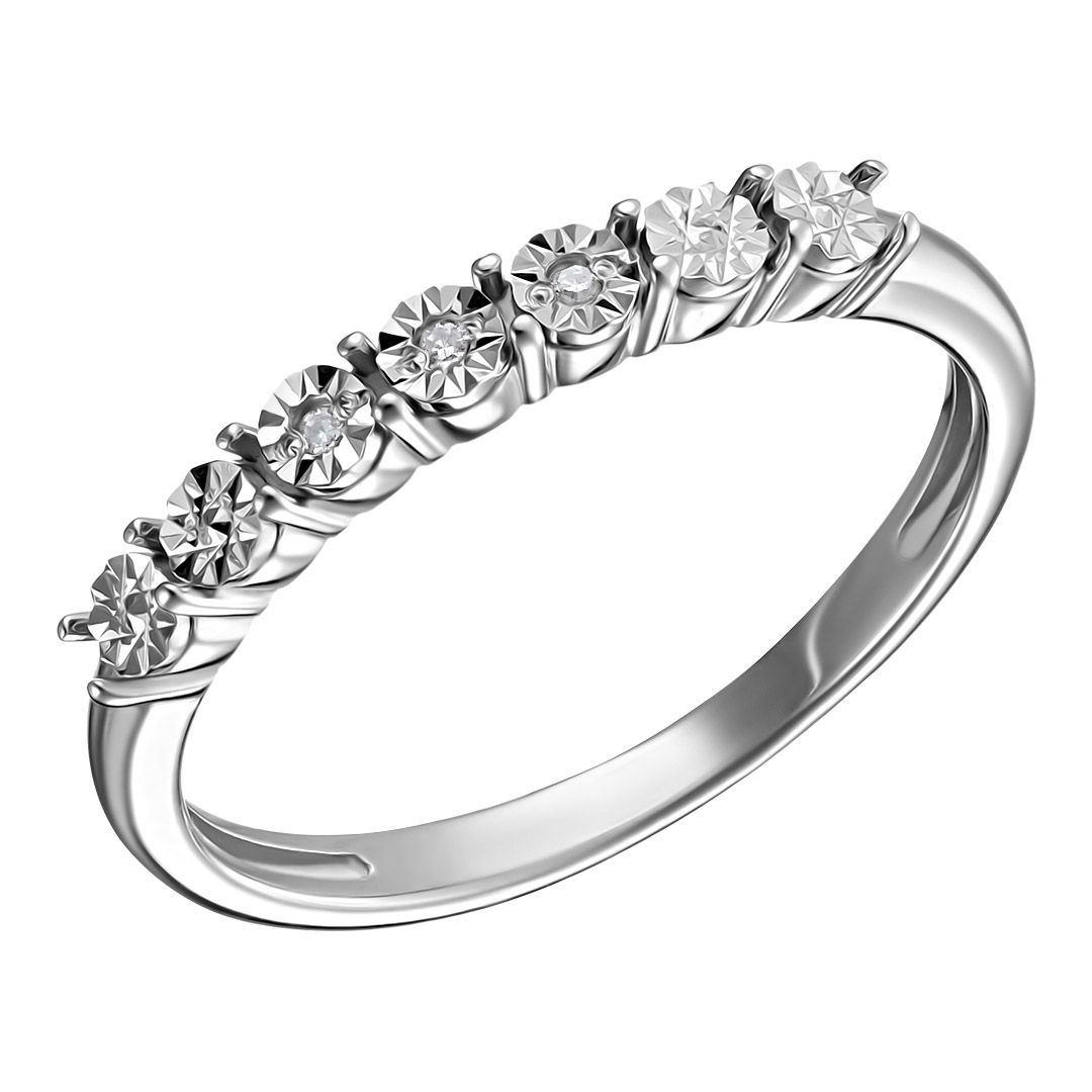 Серебряное кольцо с бриллиантами