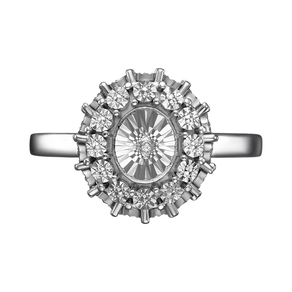 Серебряное кольцо с бриллиантом