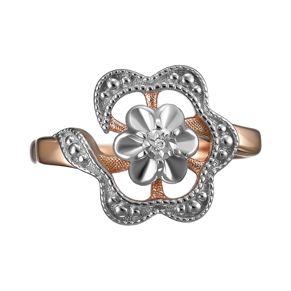 Серебряное кольцо с бриллиантом