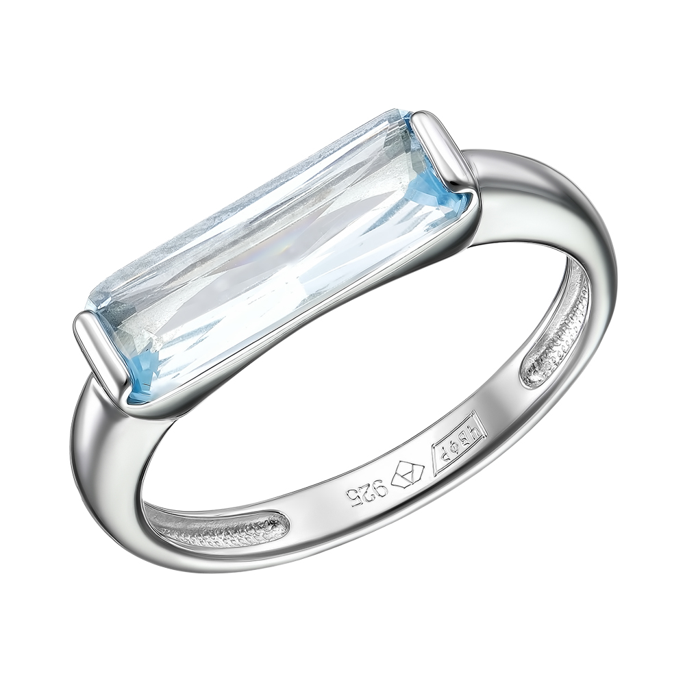 Серебряное кольцо 925 пробы; вставки 1 Топаз;
