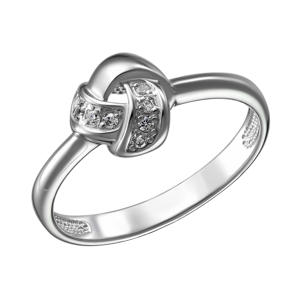 Серебряное кольцо 925 пробы; вставки 8 Фианит бесцв.;