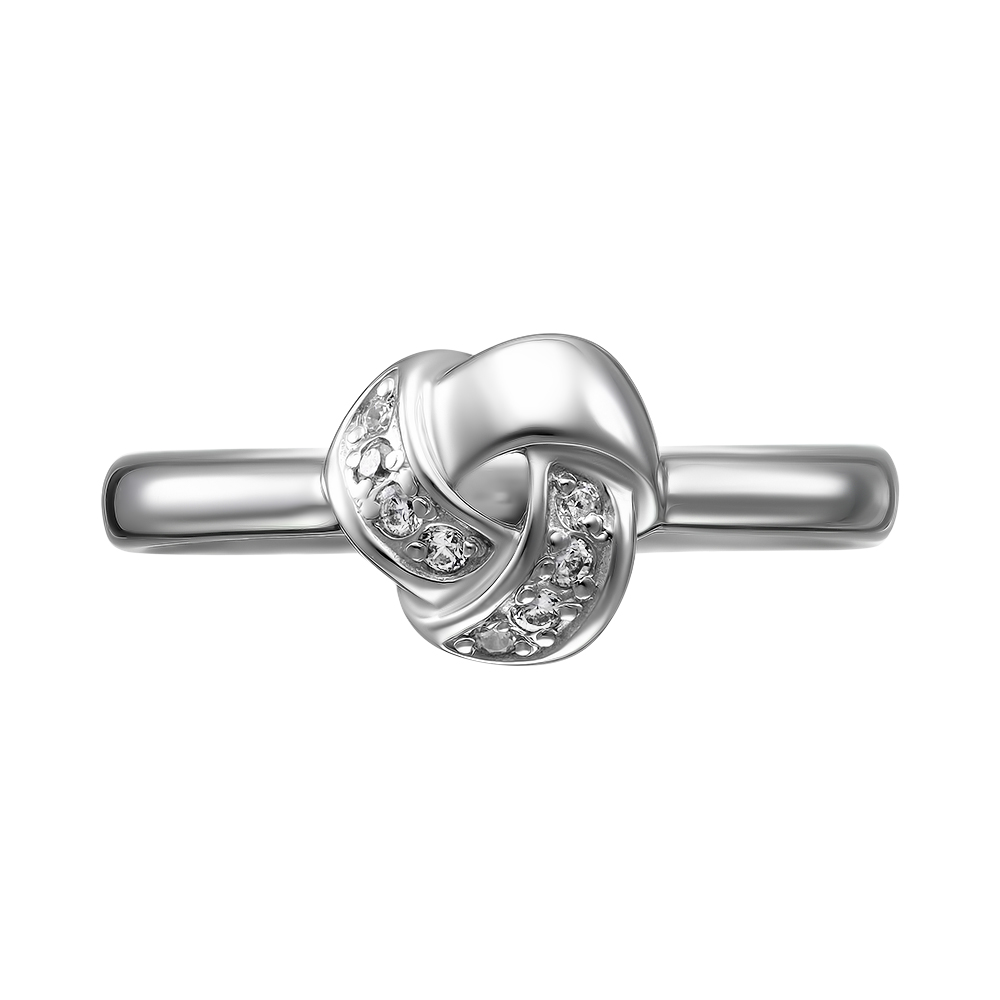 Серебряное кольцо 925 пробы; вставки 8 Фианит бесцв.;