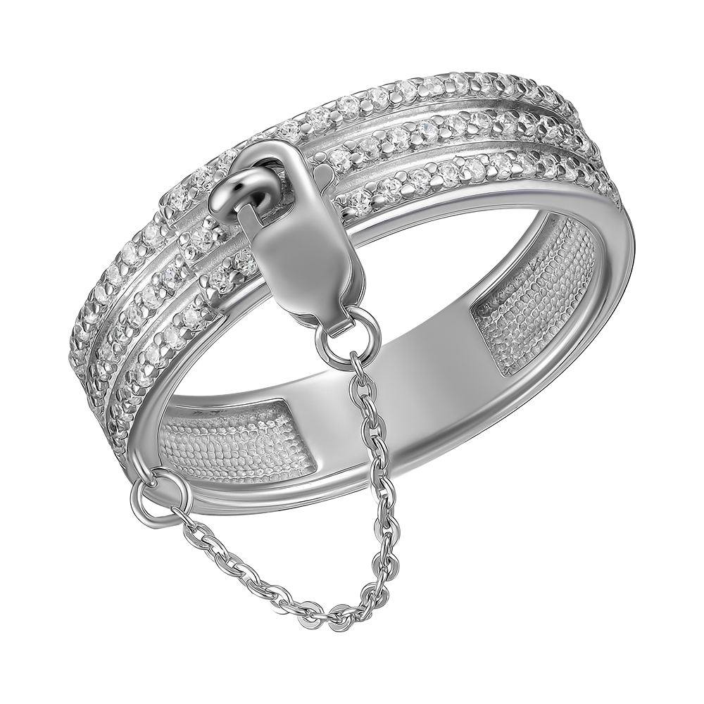 Серебряное кольцо 925 пробы; вставки 72 Фианит бесцв.;