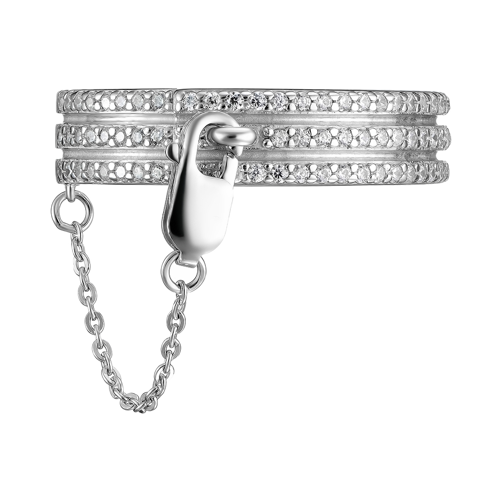Серебряное кольцо 925 пробы; вставки 72 Фианит бесцв.;