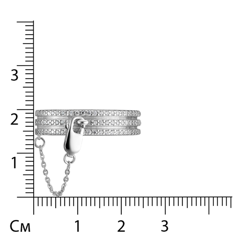 Серебряное кольцо 925 пробы; вставки 72 Фианит бесцв.;