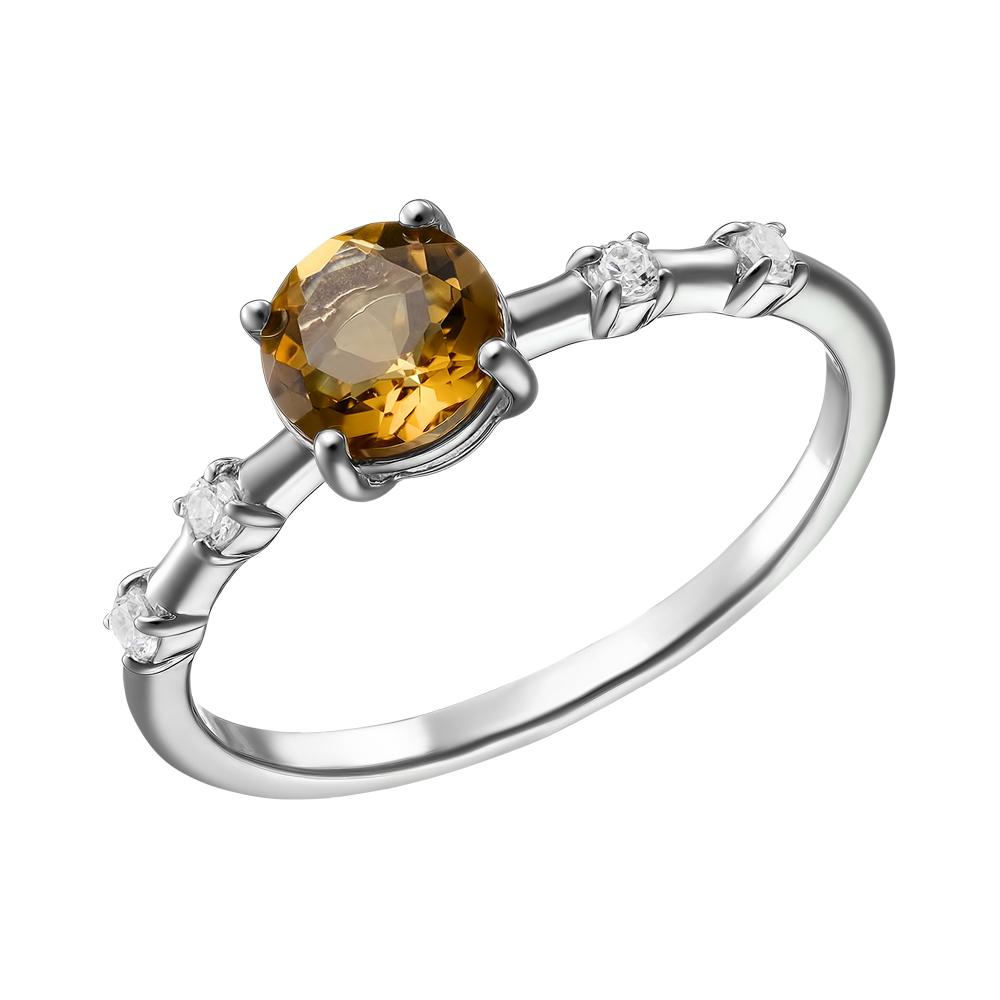 Серебряное кольцо с цитрином