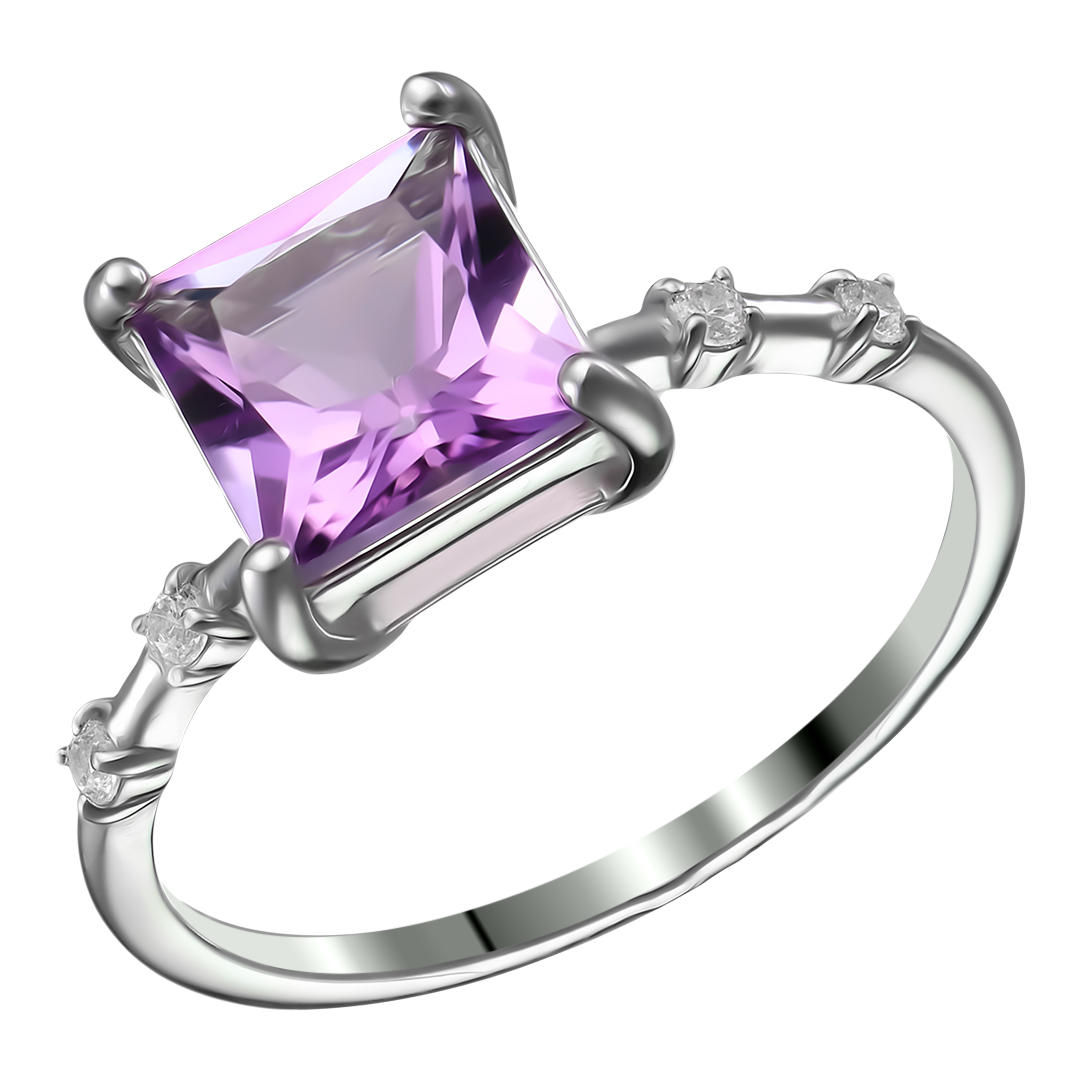 Серебряное кольцо с аметистом