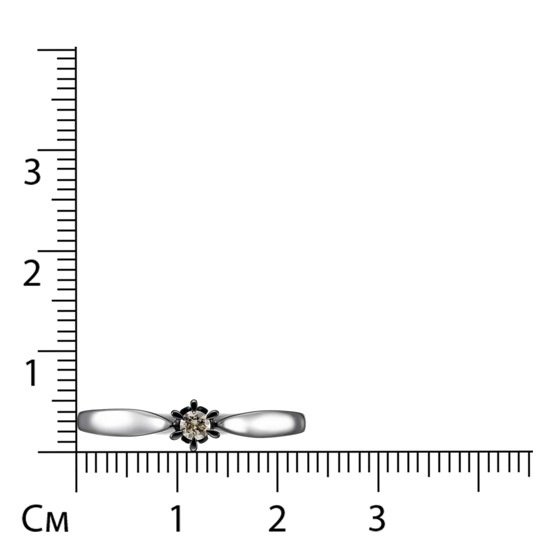 Кольцо из белого золота с коньячным бриллиантом