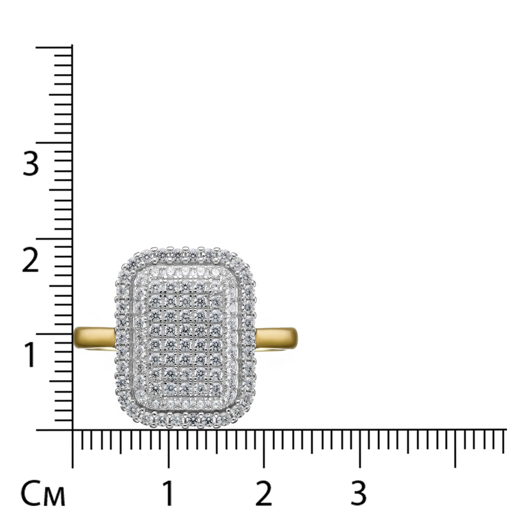 Серебряное кольцо 925 пробы; вставки 102 Фианит бесцв.;