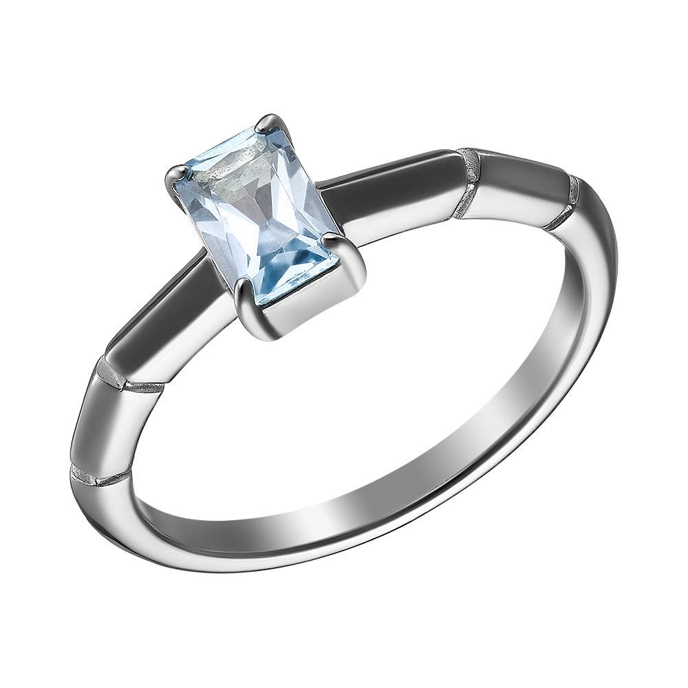 Серебряное кольцо 925 пробы; вставки 1 Топаз Sky;