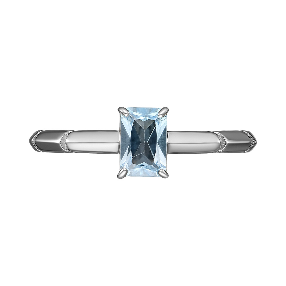 Серебряное кольцо 925 пробы; вставки 1 Топаз Sky;