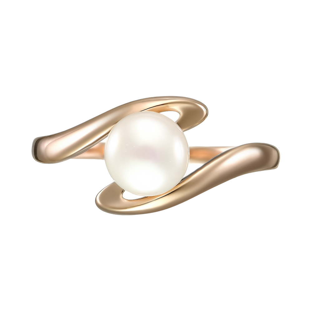 Серебряное кольцо 925 пробы; вставки 1 Жемчуг преснов.культ. белый;