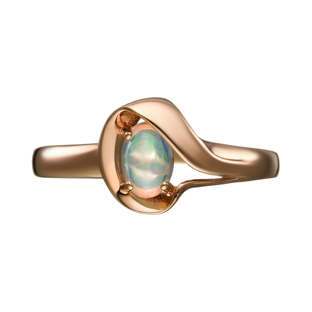 Серебряное кольцо 925 пробы; вставки 1 Опал белый;