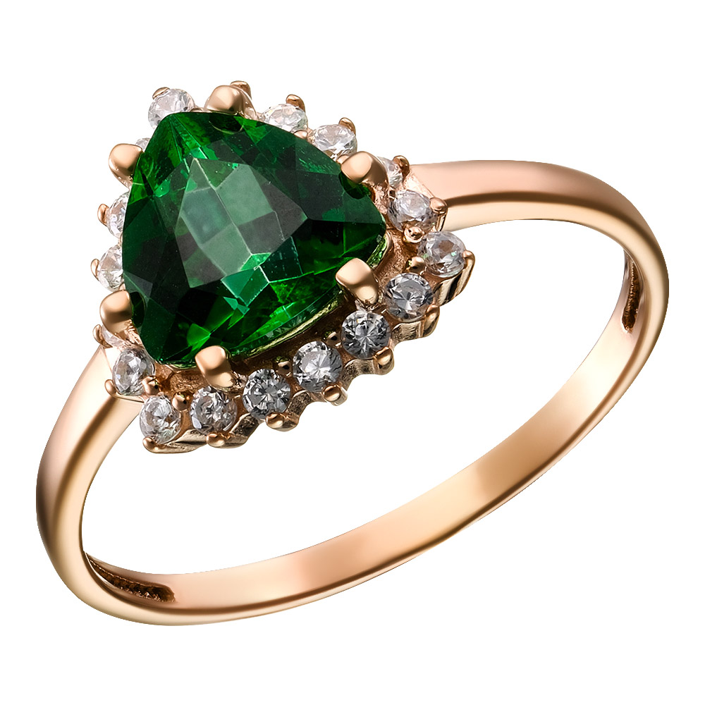Серебряное кольцо 925 пробы; вставки 1 Топаз; 18 Фианит бесцв.;