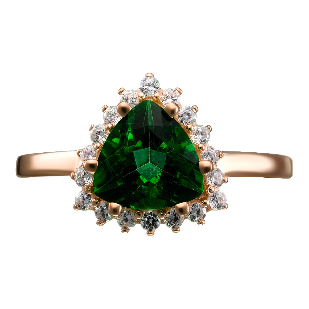 Серебряное кольцо 925 пробы; вставки 1 Топаз; 18 Фианит бесцв.;