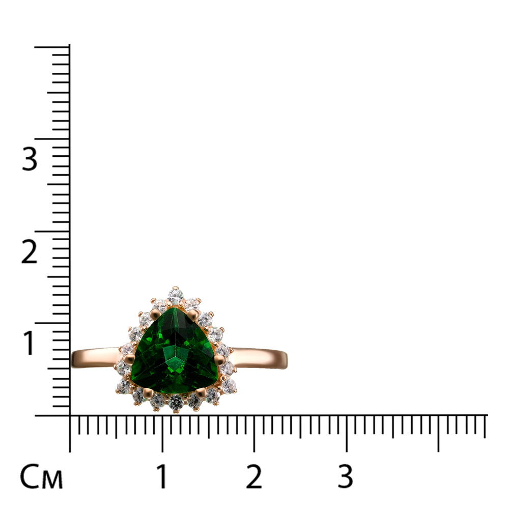 Серебряное кольцо 925 пробы; вставки 1 Топаз; 18 Фианит бесцв.;