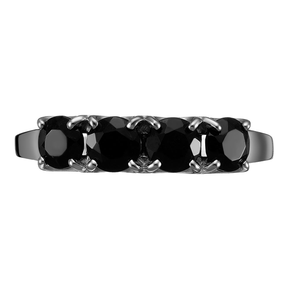 Серебряное кольцо 925 пробы; вставки 4 Турмалин черн.;