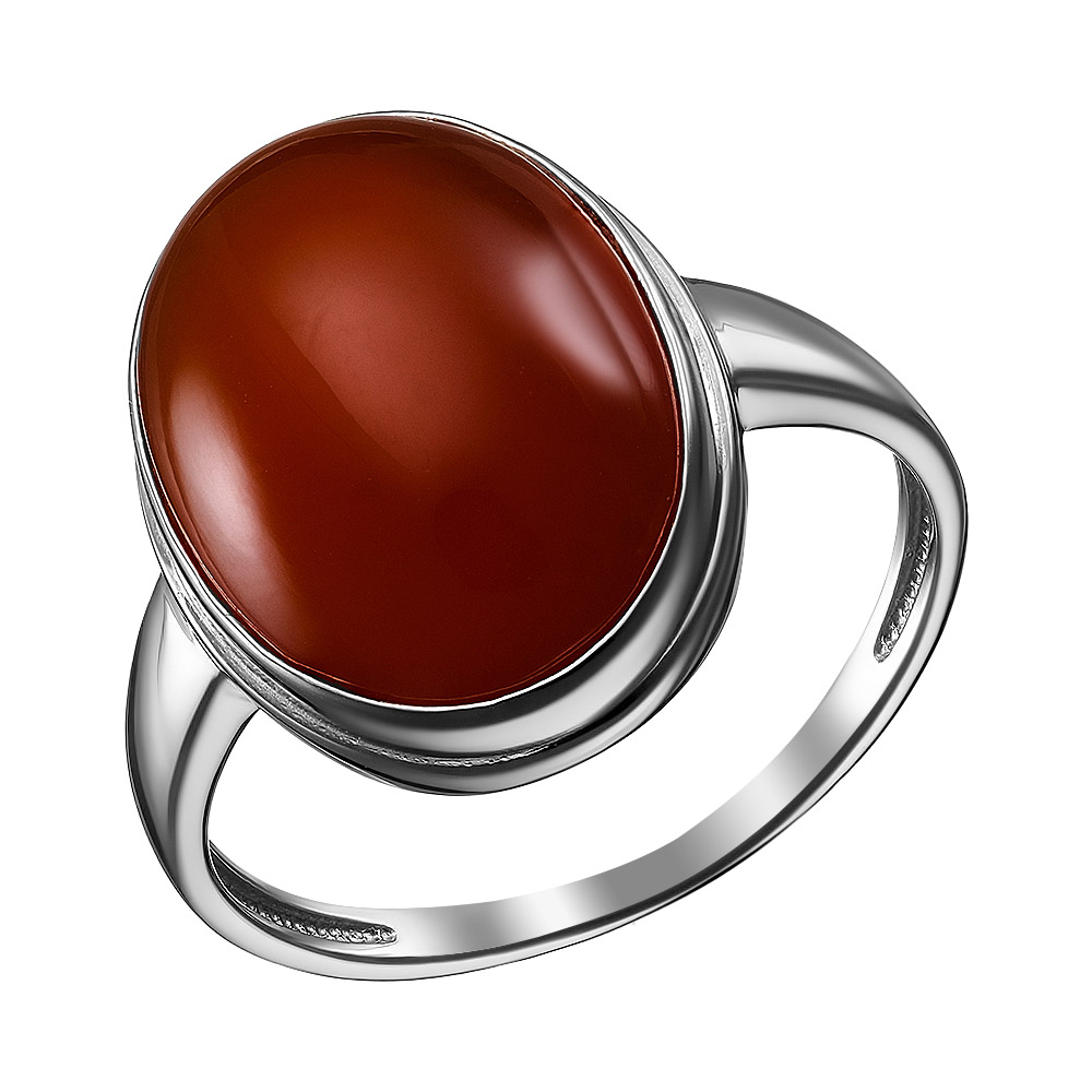 Серебряное кольцо 925 пробы; вставки 1 Халцедон нат.;