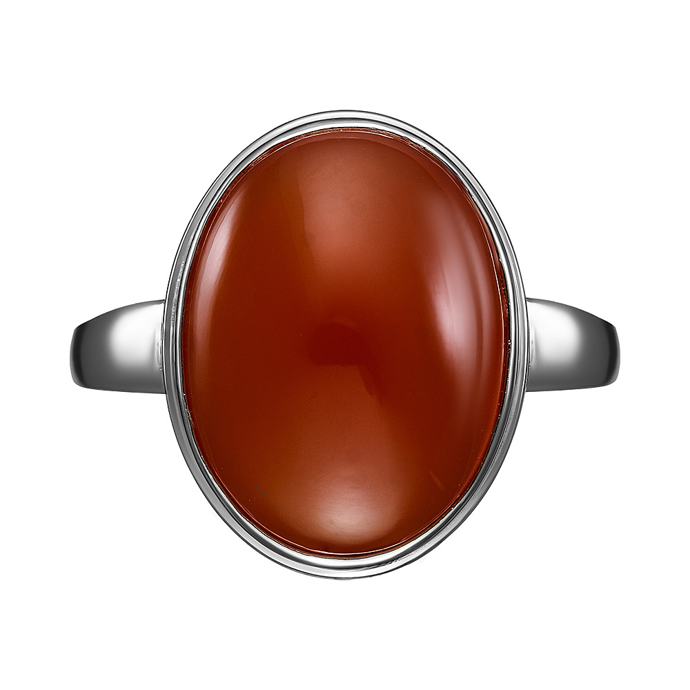Серебряное кольцо 925 пробы; вставки 1 Халцедон нат.;