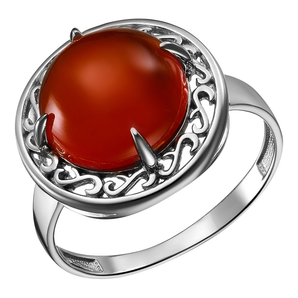Серебряное кольцо 925 пробы; вставки 1 Агат нат.;